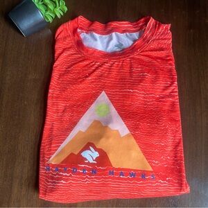Rabbit Hayden Hawks Orange Short Sleeve Running Shirt Size MD